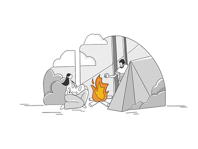 Camping illustration travel