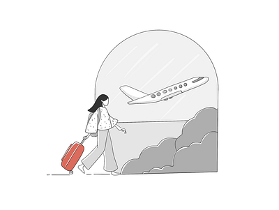 Airport illustration travel