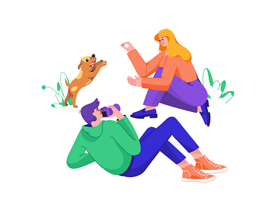 Vlog branding camera design dog education flat flowers girl graphic design guy illustration photographer puppy ui video blog web