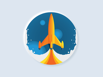 Rocket Illustration gradient icon illustration logo minimal skookum vector