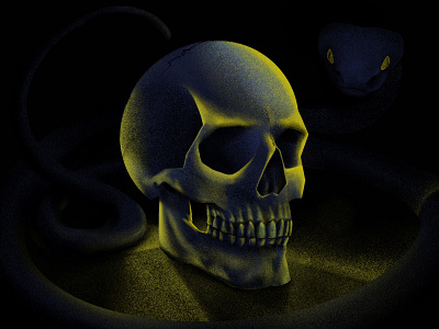 A Dark Light dark highlights illustration illustrator light procreate skull snake