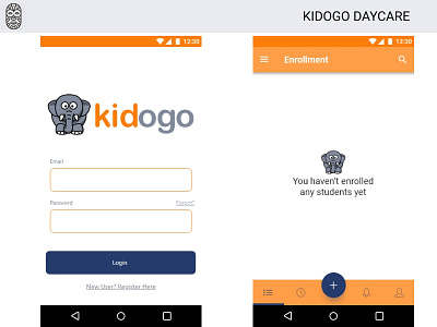 Kidogo Daycare android design