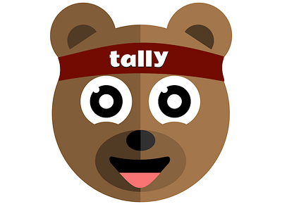 Tally Fitness Mascot bear cartoon cub cute flat illustration logo rebound