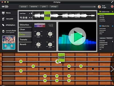thinkplay Software Screenshot audio dj fretboard guitar music notes pedal piano screenshot social software ui