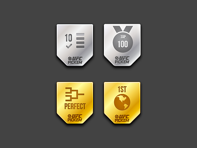 UFC Pick'em Badges badges bebas bracket globe gradient icon illustration medal mma perfect pickem ufc