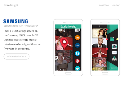 New Portfolio Site flat front-end minimal mobile portfolio samsung serif white