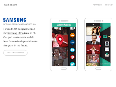 New Portfolio Site flat front end minimal mobile portfolio samsung serif white