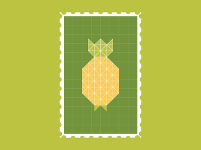 Pineapple Dribbble clean design flat icon illustration illustrator logo minimal vector