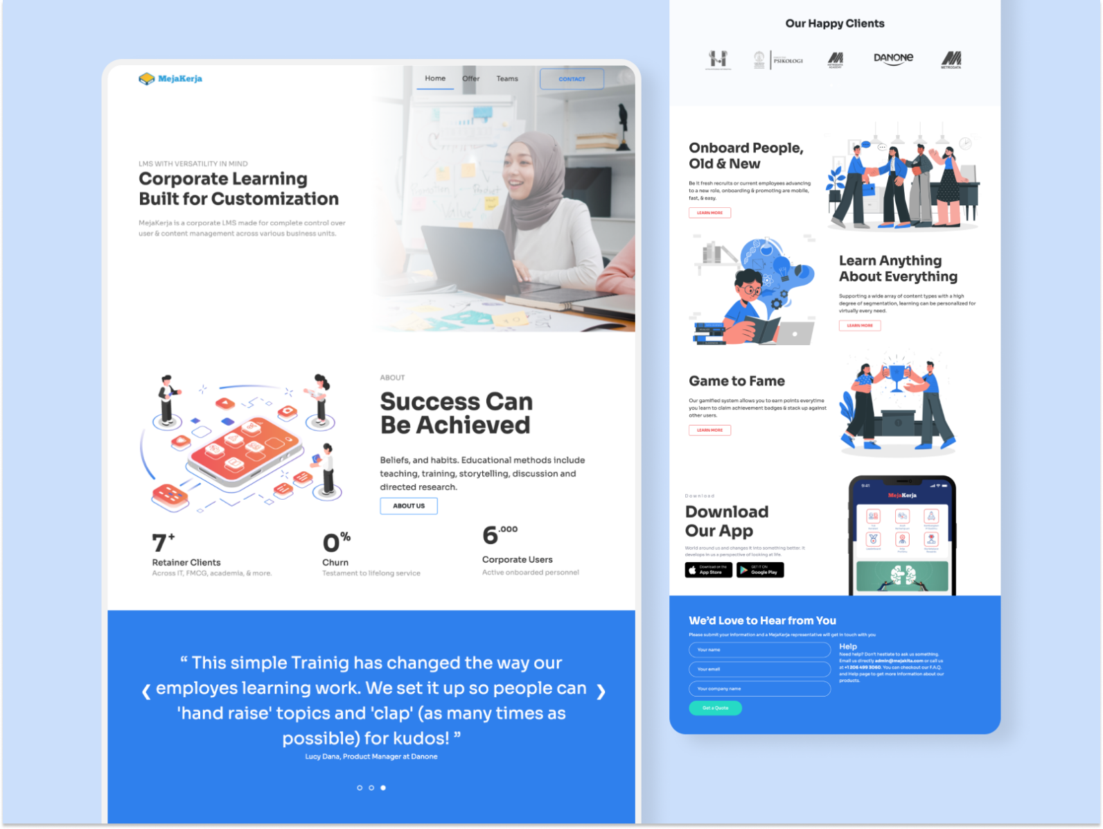 Landing Pages — MejaKerja Corporate Learning Apps by Lanang Agung on ...