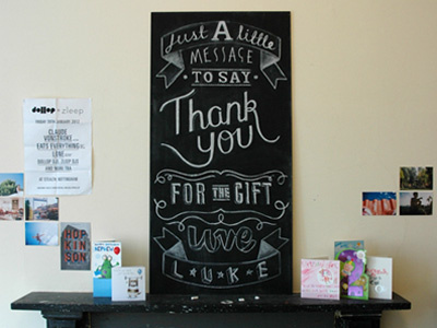 thank you banner card chalk chalkboard duke hand drawn lettering thank you type typography