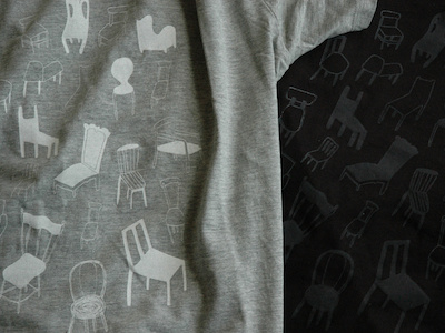 chairs tee black and white chairs line drawing screen print t shirt