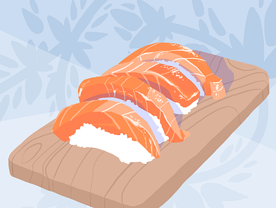 Sushi art color design illustration sushi