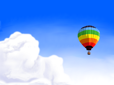Hot Air Balloon art color design illustration