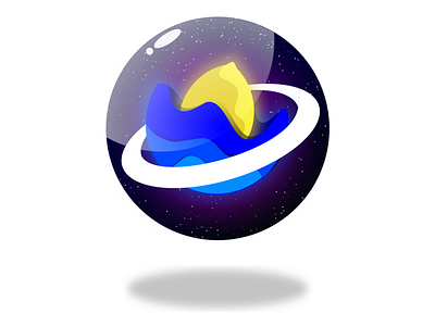 Space Lemon Snowglobe abnormal art color design illustration