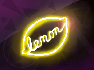 Lemon Neon art color design illustration lemon lemons light