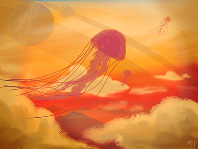 Jellyfish art color design illustration light