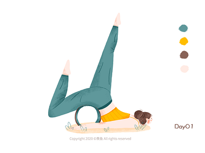 Let's Yoga 01 ! girl illustration sports yoga