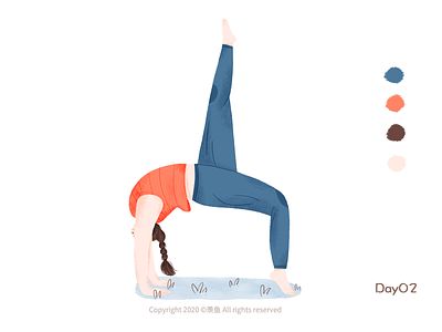 Let's Yoga 02 ! girl illustration sports yoga