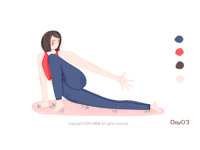 Let's Yoga 03 ! girl illustration sports yoga