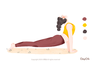 Let's Yoga 04 ! girl illustration sports yoga