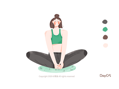 Let's Yoga 05 ! girl illustration sports yoga