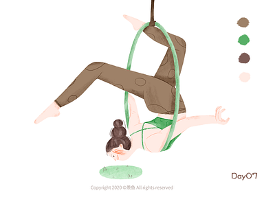 Let's Yoga 07 ! girl illustration sports yoga