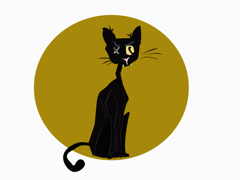 Blackcat animation flat illustration vector