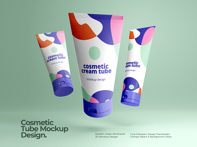 Cream Tube Mockup Design 3d modeling 3d rendering blender 3d cream tube mockup mockup design