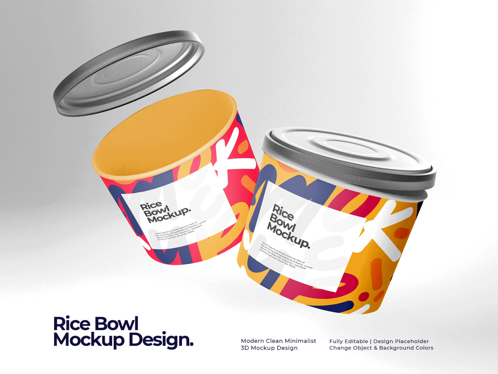 RICE BOWL MOCKUP DESIGN by Fisual 3D Vactory on Dribbble
