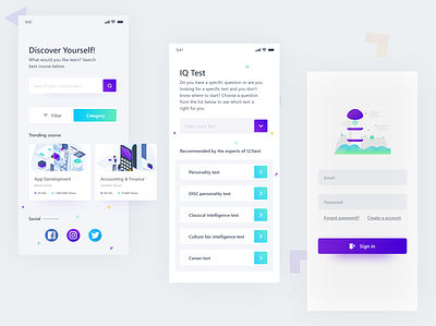 Educational App UI android app design app design app ui colorful creative education app ios app minimalist online course simple simple app trendy mobile app ui ui design