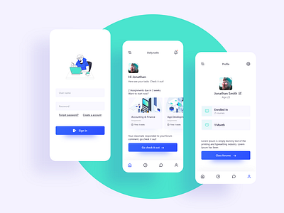 Educational App UI by Shafayat Hossain on Dribbble