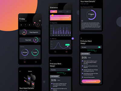 Sleep app app design dark mode sleep app ux design