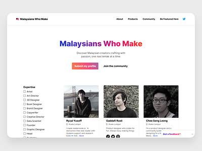 Malaysians Who Make - Redesign 2.0 branding daily ui design figma identity kuala lumpur malaysia ui ux