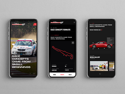 Racetrack website design ios mobile photography race racecar ui uidesign uiux uxdesign website