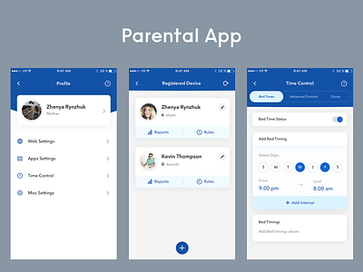 Parental Control design ios iphone ui ux wip