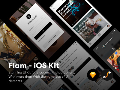 Flam UI Kit blog design flam ios iphone sketch ui ui kit ux
