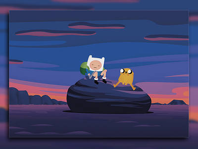 Adventure Time "Come along with me" flat vector drawing