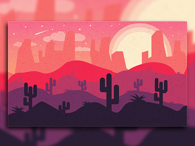 Flat desert illustration