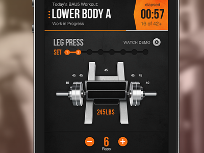 BAU5, Leg press details app appstore bau5 baus fitness gym ios orange sport