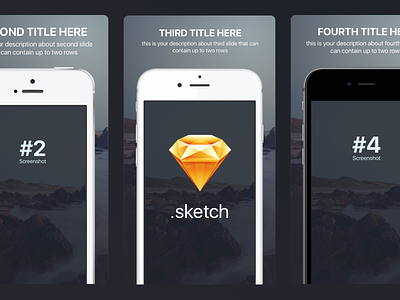 Appstore screenshots template for iPhone sizes (Sketch Freebie)