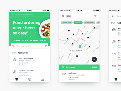 New Food App food food app green home ios listing map mobile mobile app