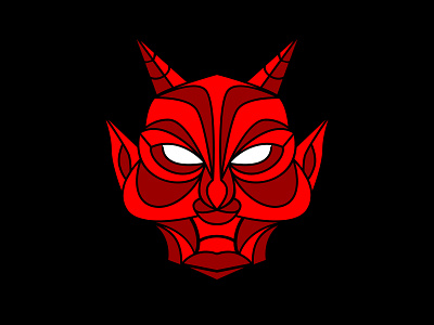 demon mask logo demon evil japanese logo mascot red