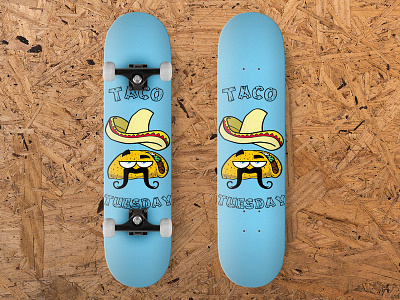 Taco Tuesday Skateboard Design design graphic design illustration skate skate deck skateboard