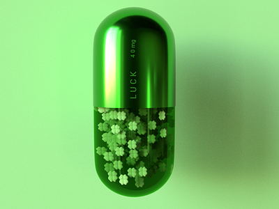 Luck growth medicine 3d animation capsule cinema4d design green luck maxon modeling pills red redshift