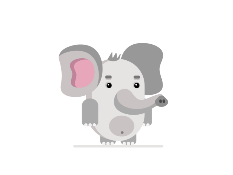 Elephant 2d aftereffects animation design elephant flat heart illustration illustrator jungle love vector