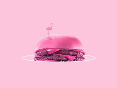 Pink Portal branding burger design flamingo photoshop pink ui website