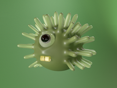 Flu Virus 3d c4d character characterdesign cinema4d eye flu green mograph motion octane octanerender one redshift redshift3d render sick sickness virus