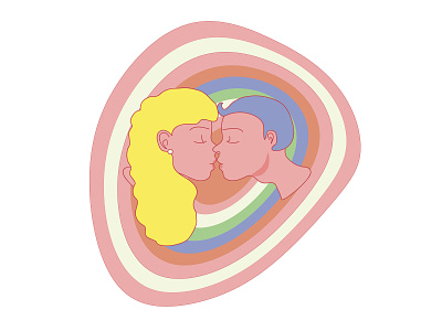 Kiss design flat icon illustration illustrator minimal pastel colors print target vector