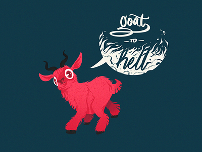 Goat To Hell animal cartoon character characterdesign devil fire goat hell illustration