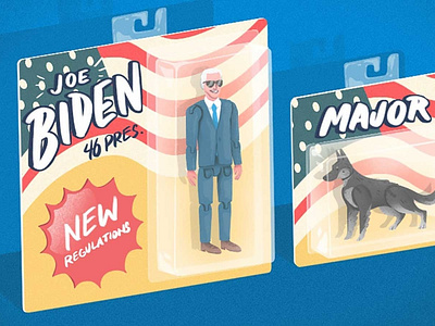 Joe and Major Biden biden democrat dog german shepherd illustration inaguration packaging president toy vote